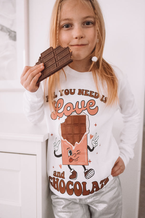 All You Need Is Love And Chocolate - Child LONG SLEEVE Tee