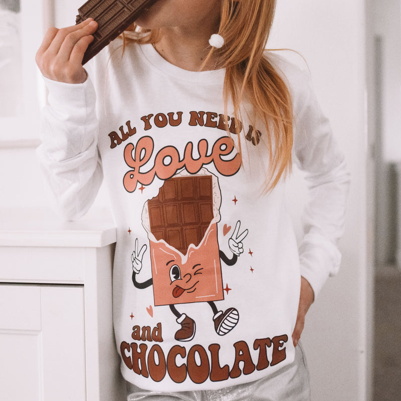 All You Need Is Love And Chocolate - Child LONG SLEEVE Tee