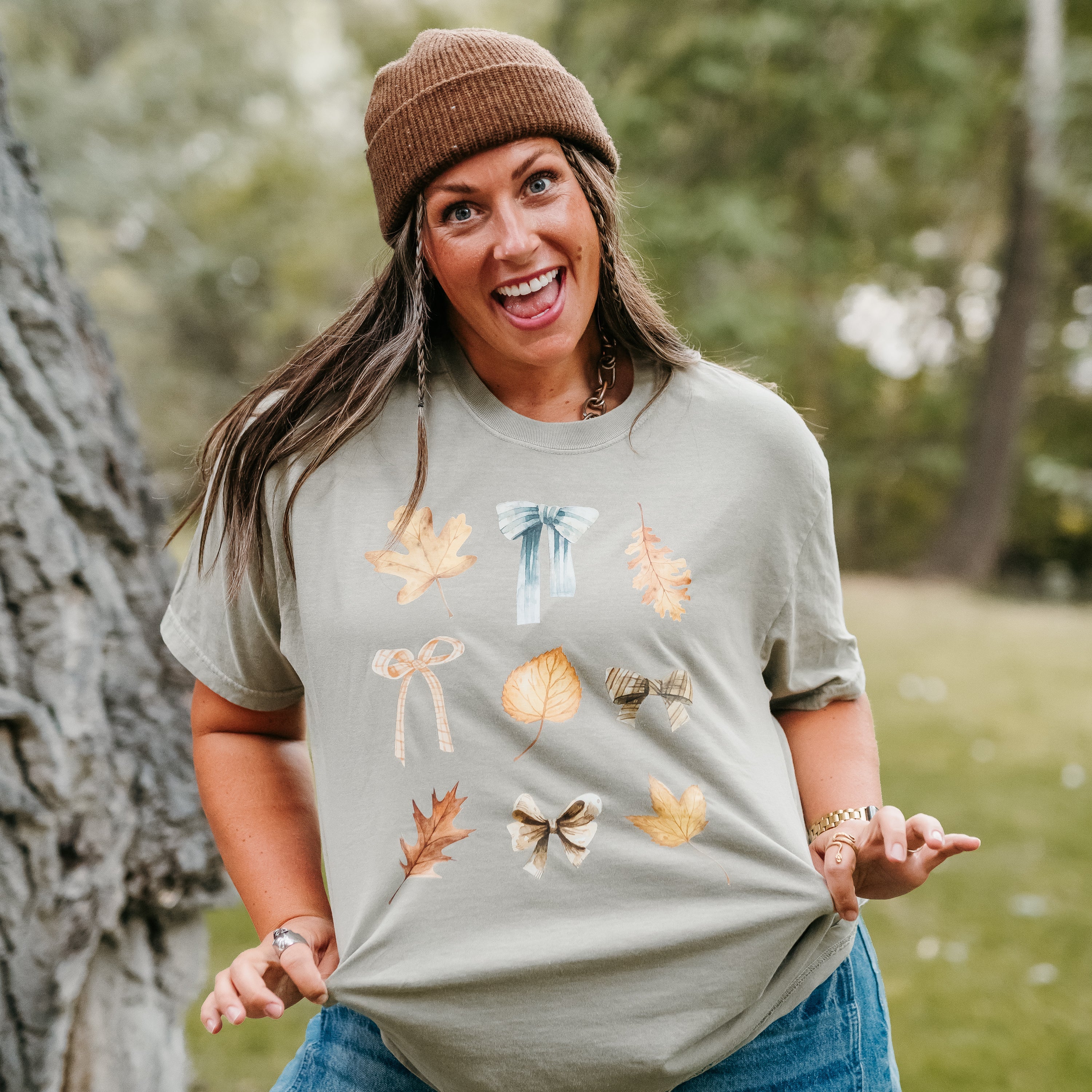 Dainty Bows and Leaves - Short Sleeve Comfort Colors Tee Little Mama Shirt Shop
