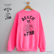 Death By TBR POCKET on Front w/ FULL SIZE on Back - Basic Fleece Crewneck Little Mama Shirt Shop LLC