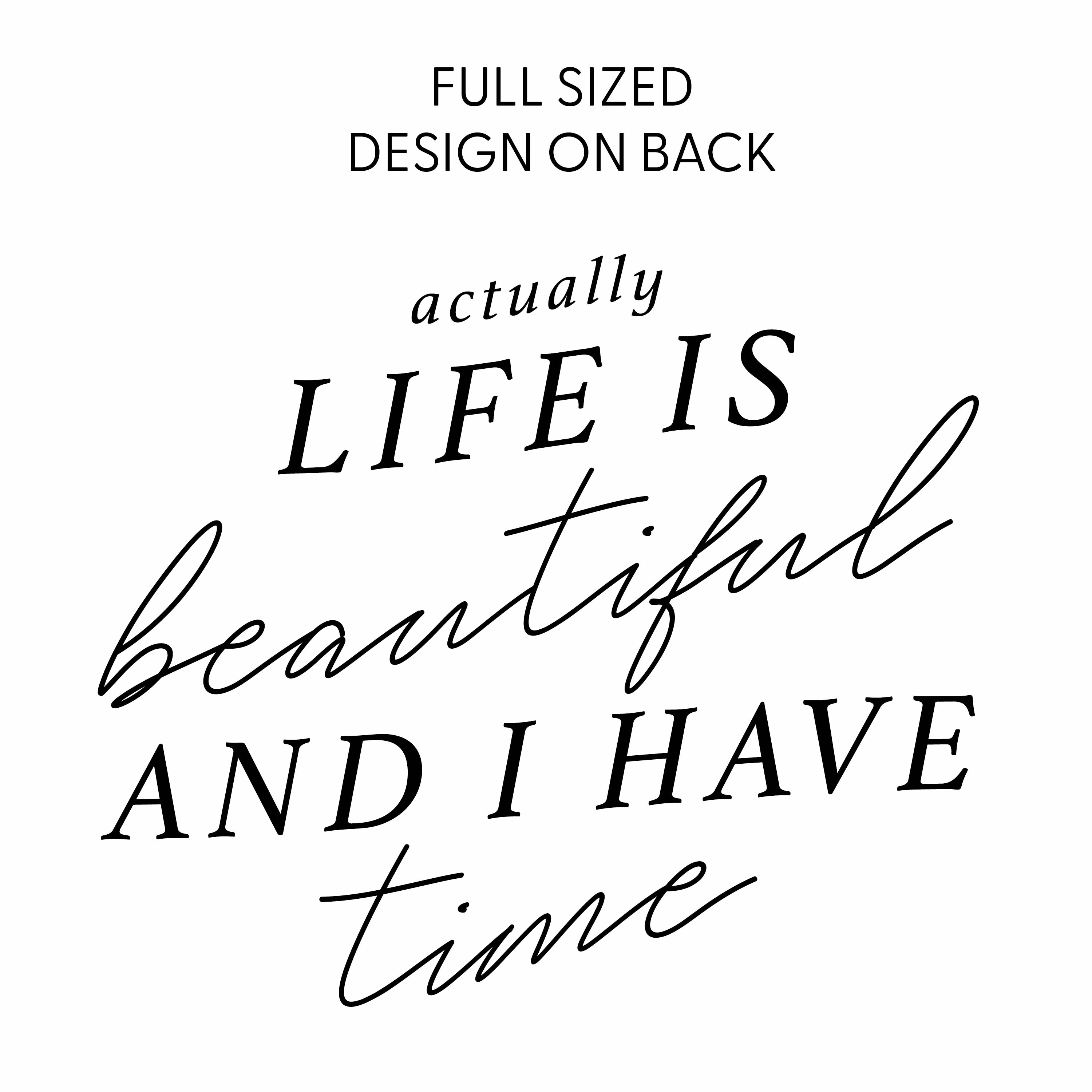 Flower Diamond (Pocket Front) w/ Actually Life is Beautiful and I Have Time (Back) - SHORT SLEEVE COMFORT COLORS TEE Little Mama Shirt Shop
