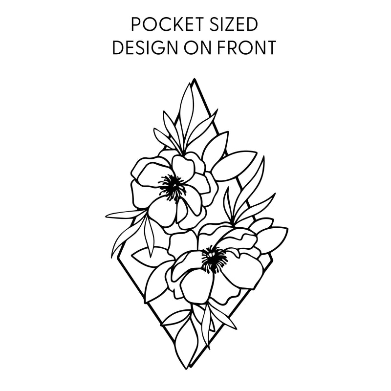 Flower Diamond (Pocket Front) w/ Actually Life is Beautiful and I Have Time (Back) - BASIC FLEECE CREWNECK