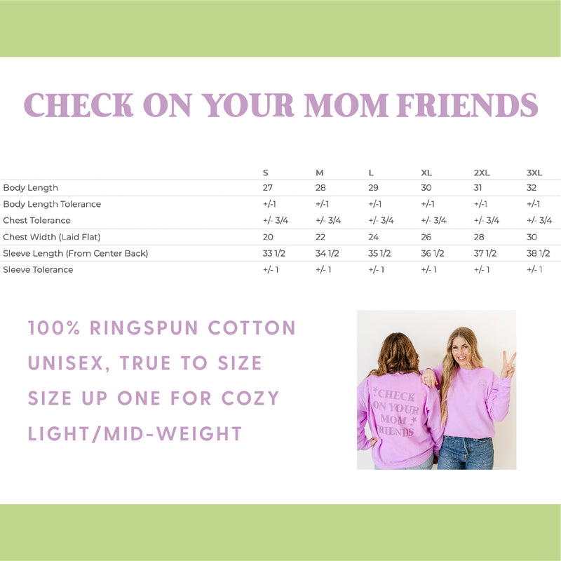 CHECK ON YOUR MOM FRIENDS - LMSS Exclusive - Neon Purple Sweatshirt Box