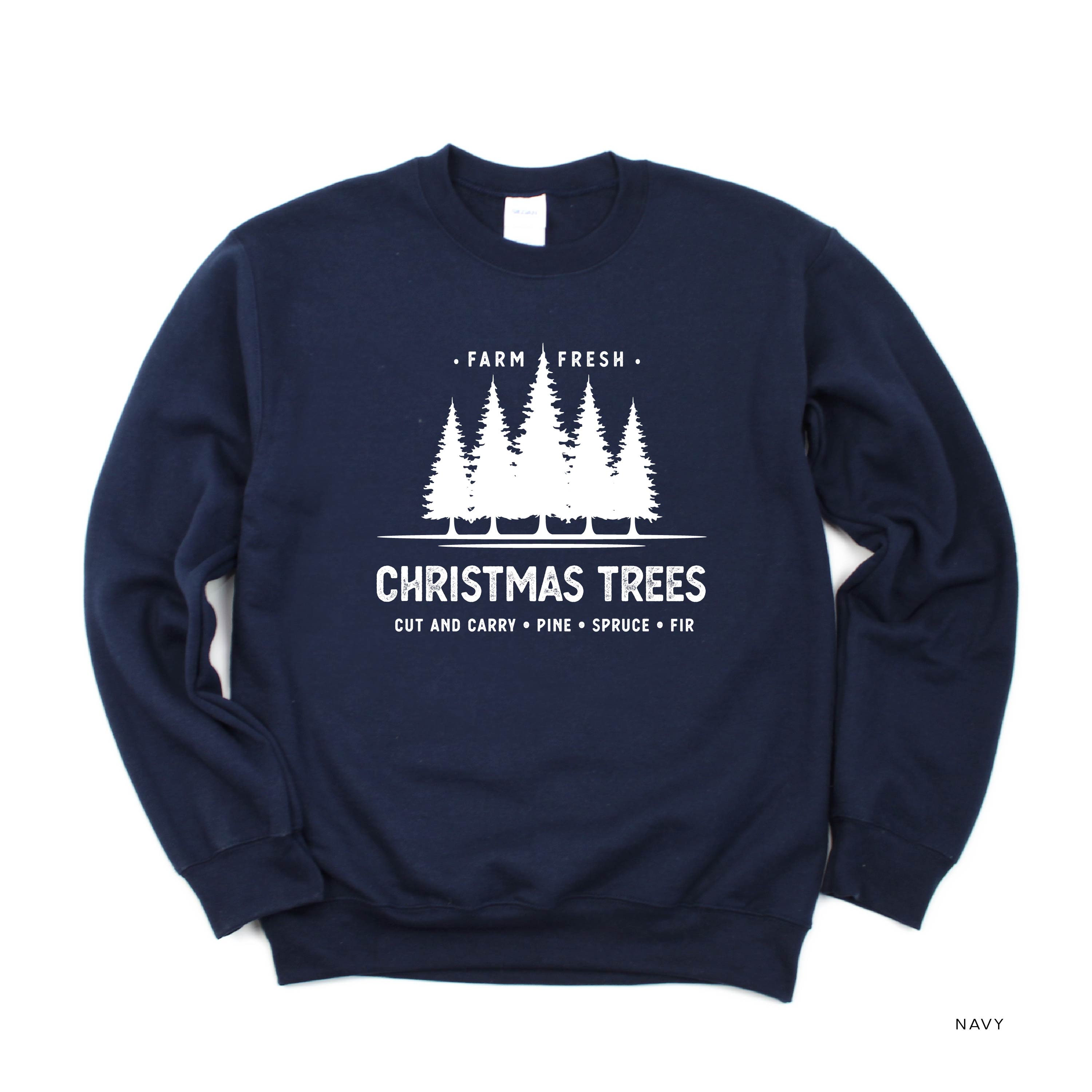 Farm Fresh Christmas Trees - BASIC Fleece Little Mama Shirt Shop LLC
