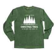 Farm Fresh Christmas Trees - LONG SLEEVE Comfort Colors Tee Little Mama Shirt Shop