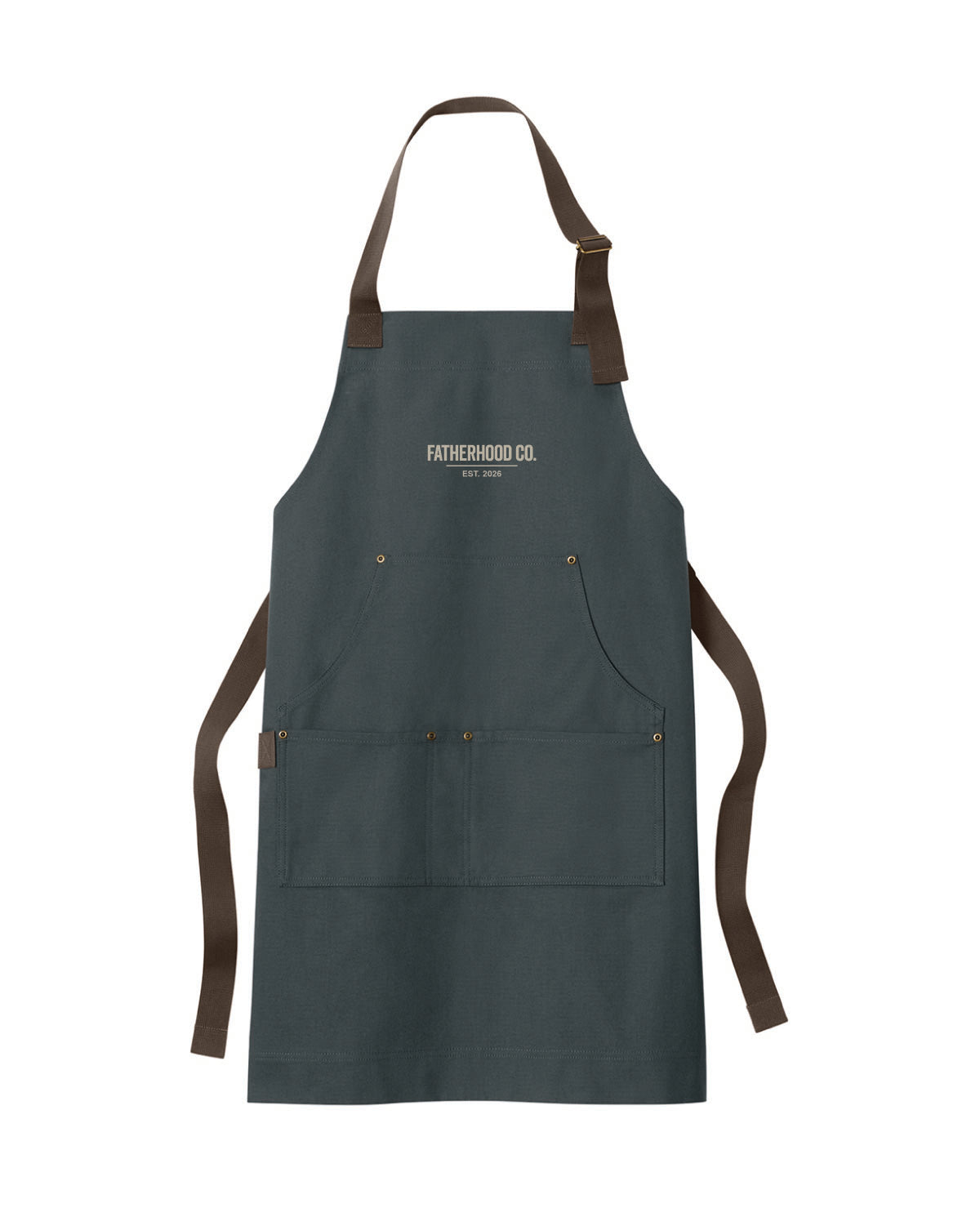 Fatherhood Co. - Personalized Established Year - Port Authority Canvas Two-Pocket Apron | Little Mama Shirt Shop Little Mama Shirt Shop