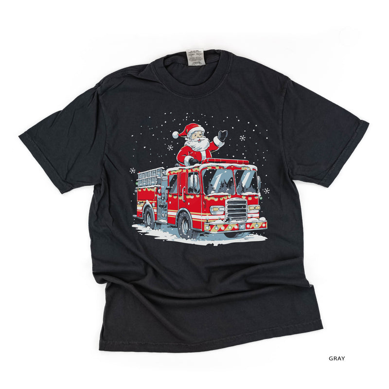 Firetruck Santa - Comfort Colors Tee