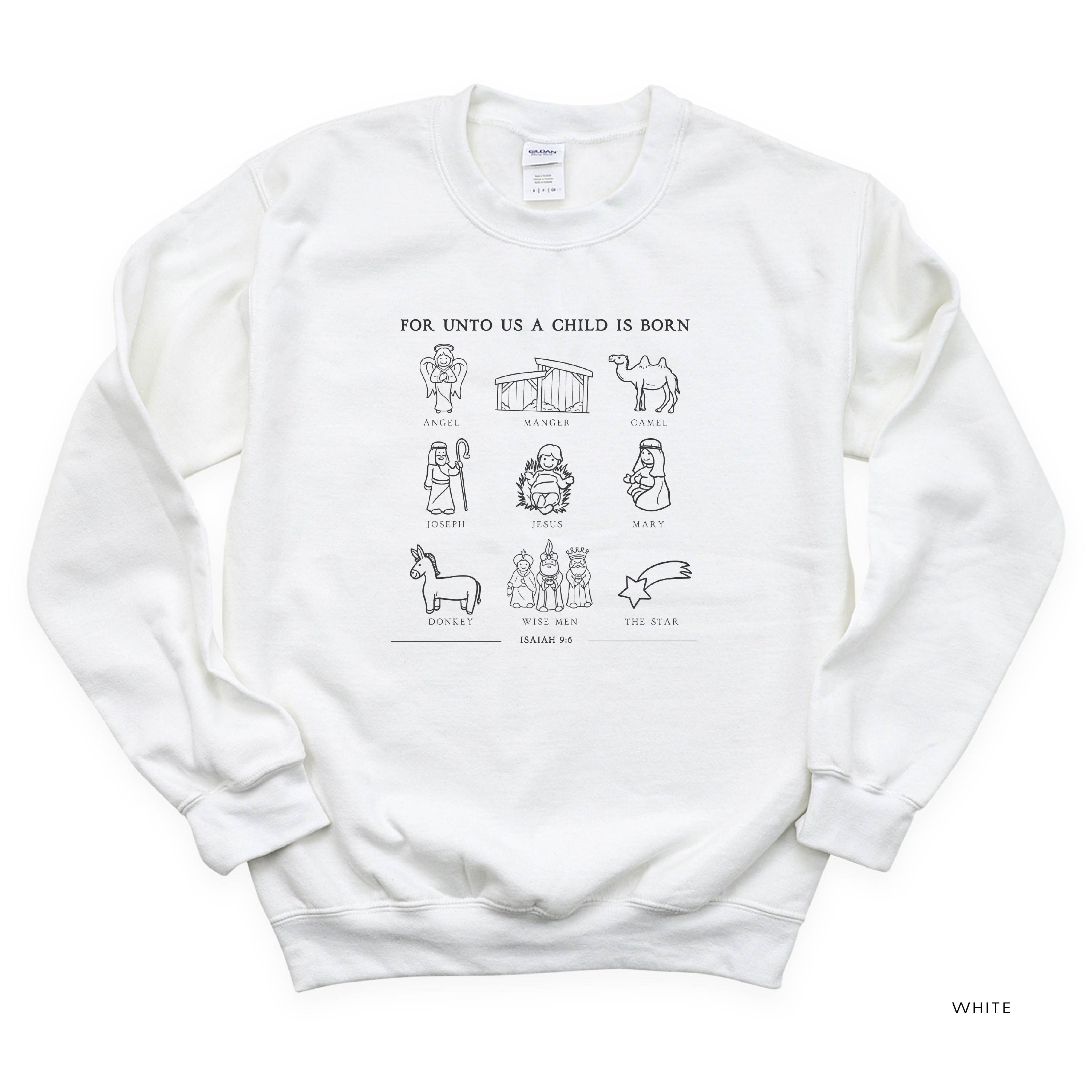 For Unto Us A Child Is Born - BASIC Fleece Little Mama Shirt Shop LLC