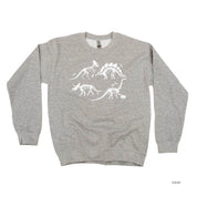 Four Dinosaur Skeletons - Basic Fleece Crewneck Little Mama Shirt Shop LLC