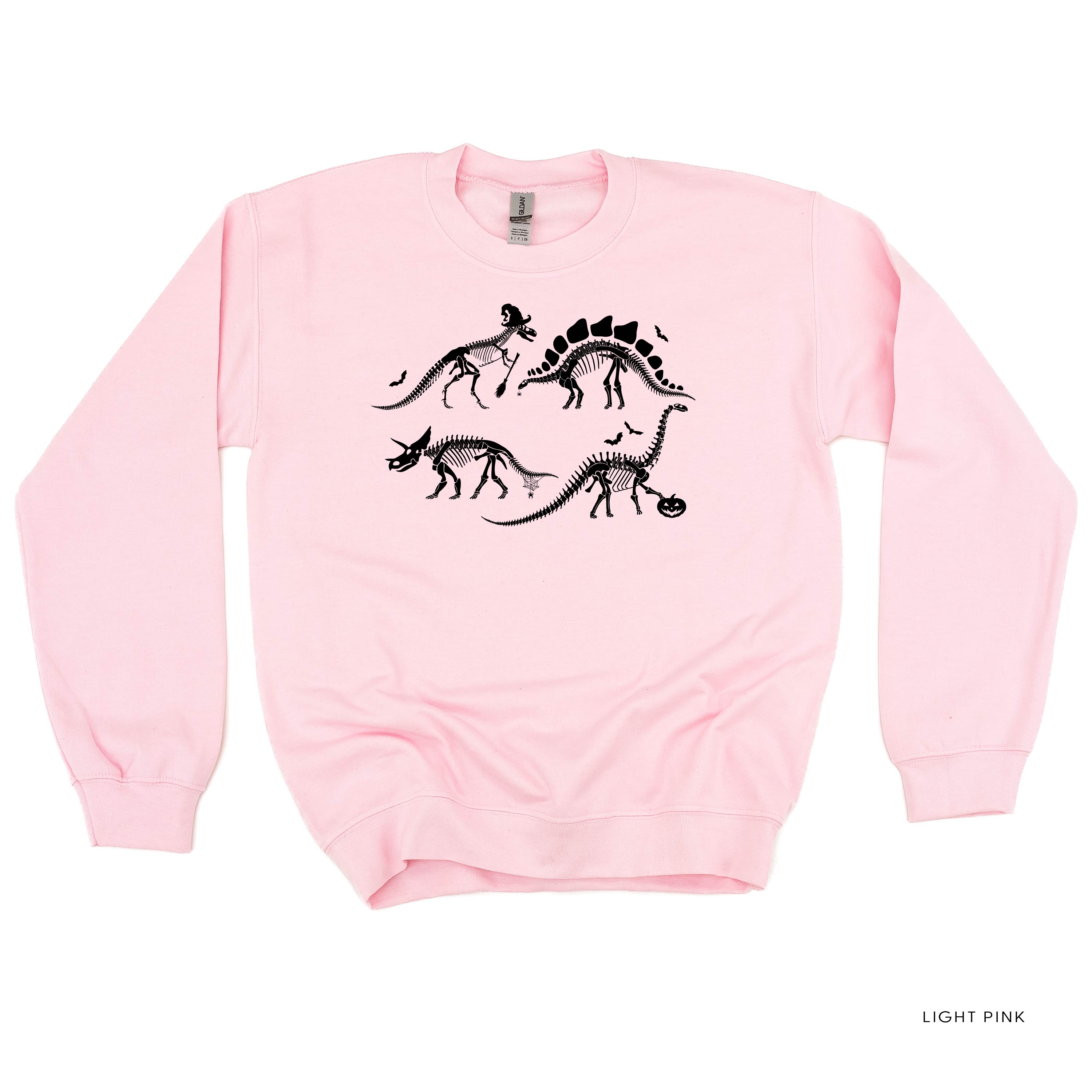 Four Dinosaur Skeletons - Basic Fleece Crewneck Little Mama Shirt Shop LLC