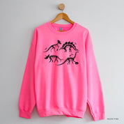 Four Dinosaur Skeletons - Basic Fleece Crewneck Little Mama Shirt Shop LLC