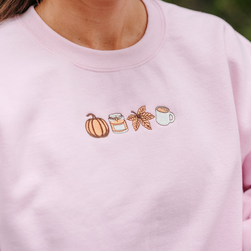 Embroidered Basic Fleece Crewneck - Four Fall Favorites