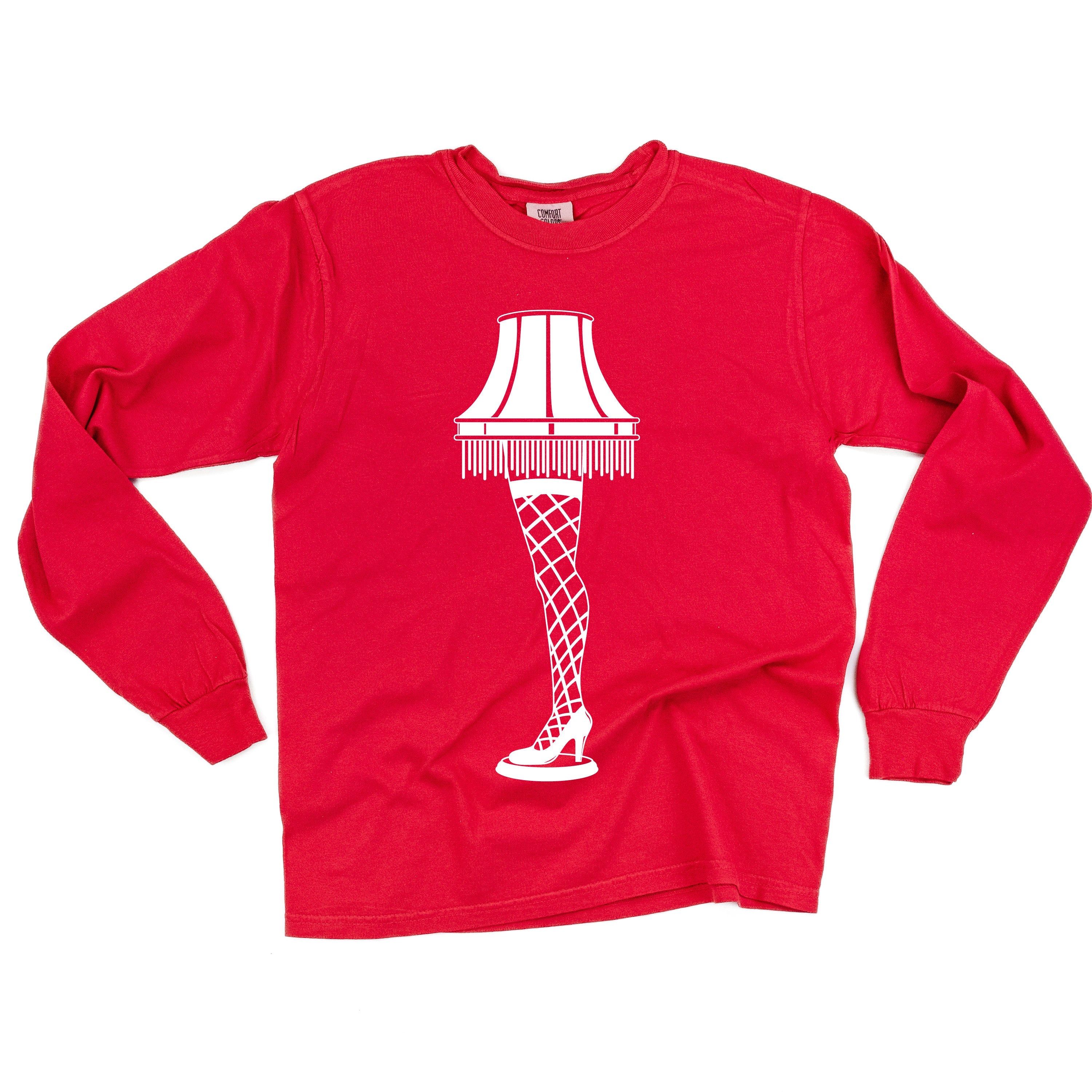 Leg Lamp - FRAGILE (f&b) - LONG SLEEVE Comfort Colors Tee Little Mama Shirt Shop