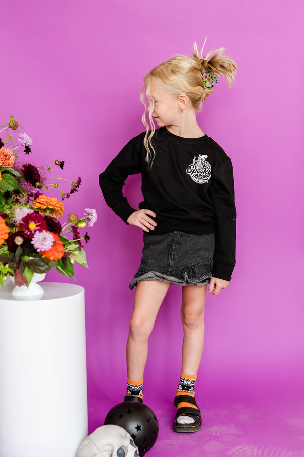 The Official Spooky Babes Club - Pocket Design on Front w/ Full Design on Back - Child Sweater