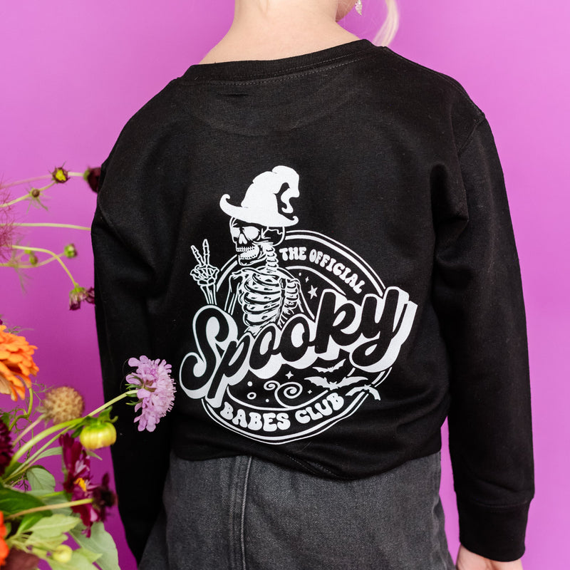 The Official Spooky Babes Club - Pocket Design on Front w/ Full Design on Back - Child Sweater