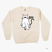 Ghost Kitty - Basic Fleece Crewneck Little Mama Shirt Shop LLC