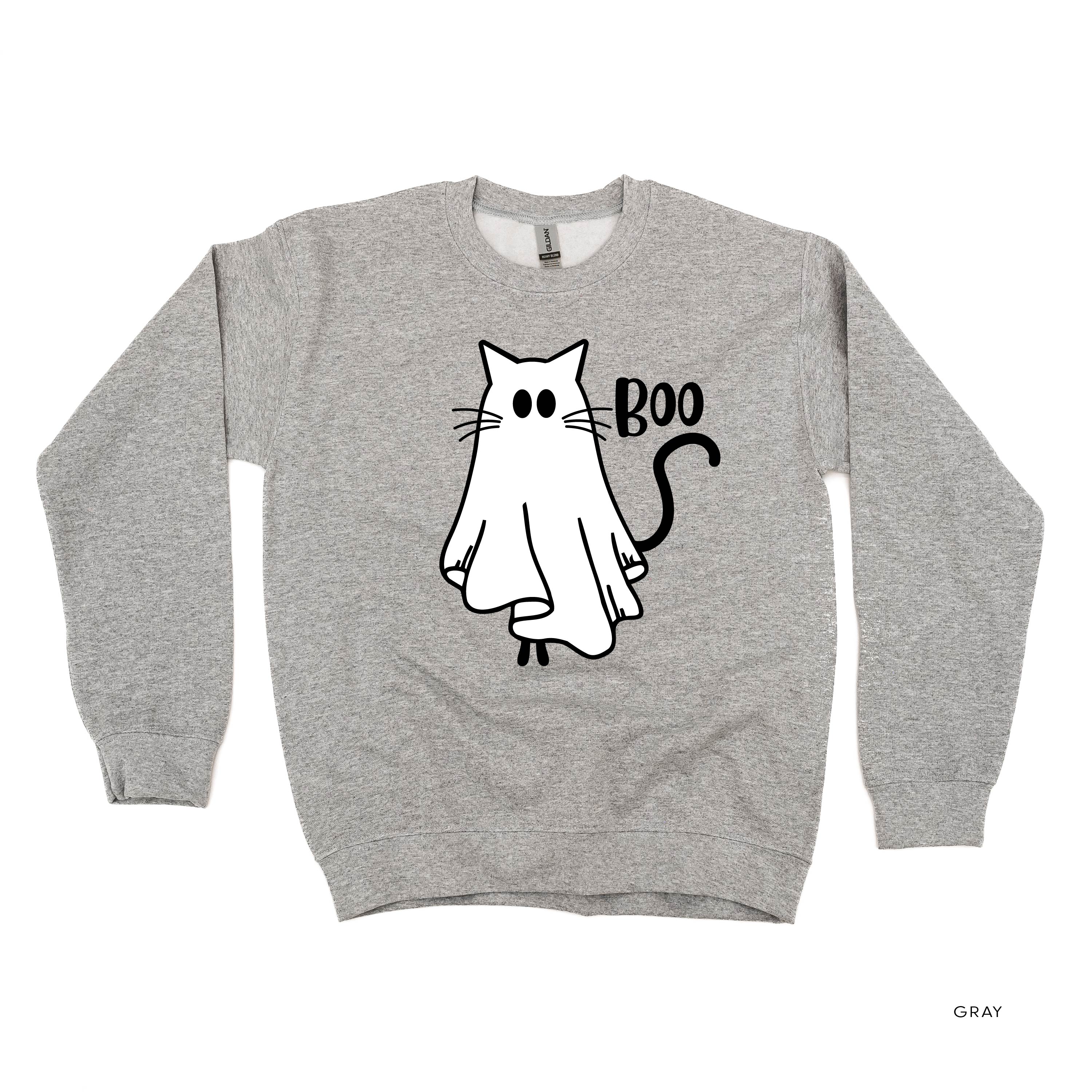 Ghost Kitty - Basic Fleece Crewneck Little Mama Shirt Shop LLC