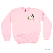 Ghosty Girls - POCKET DESIGN - Basic Fleece Crewneck Little Mama Shirt Shop LLC