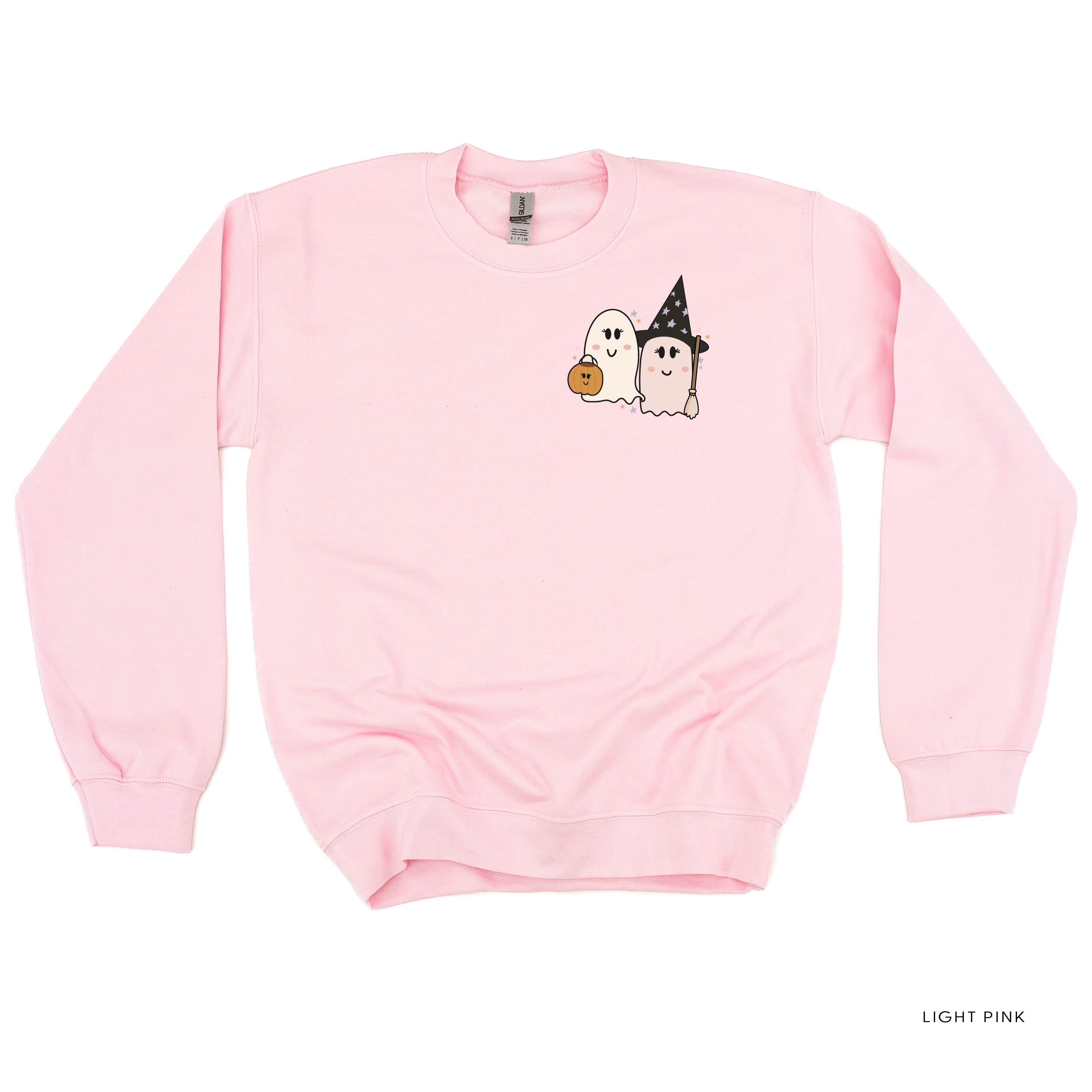 Ghosty Girls - POCKET DESIGN - Basic Fleece Crewneck Little Mama Shirt Shop LLC