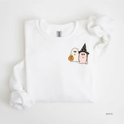 Ghosty Girls - POCKET DESIGN - Basic Fleece Crewneck Little Mama Shirt Shop LLC