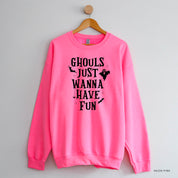 Ghouls Just Wanna Have Fun - Basic Fleece Crewneck Little Mama Shirt Shop LLC