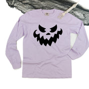 Scary Jack-o'-lantern Face - Long Sleeve Comfort Colors Tee Little Mama Shirt Shop