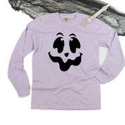 Spooky Jack-o'-lantern Face - Long Sleeve Comfort Colors Tee Little Mama Shirt Shop