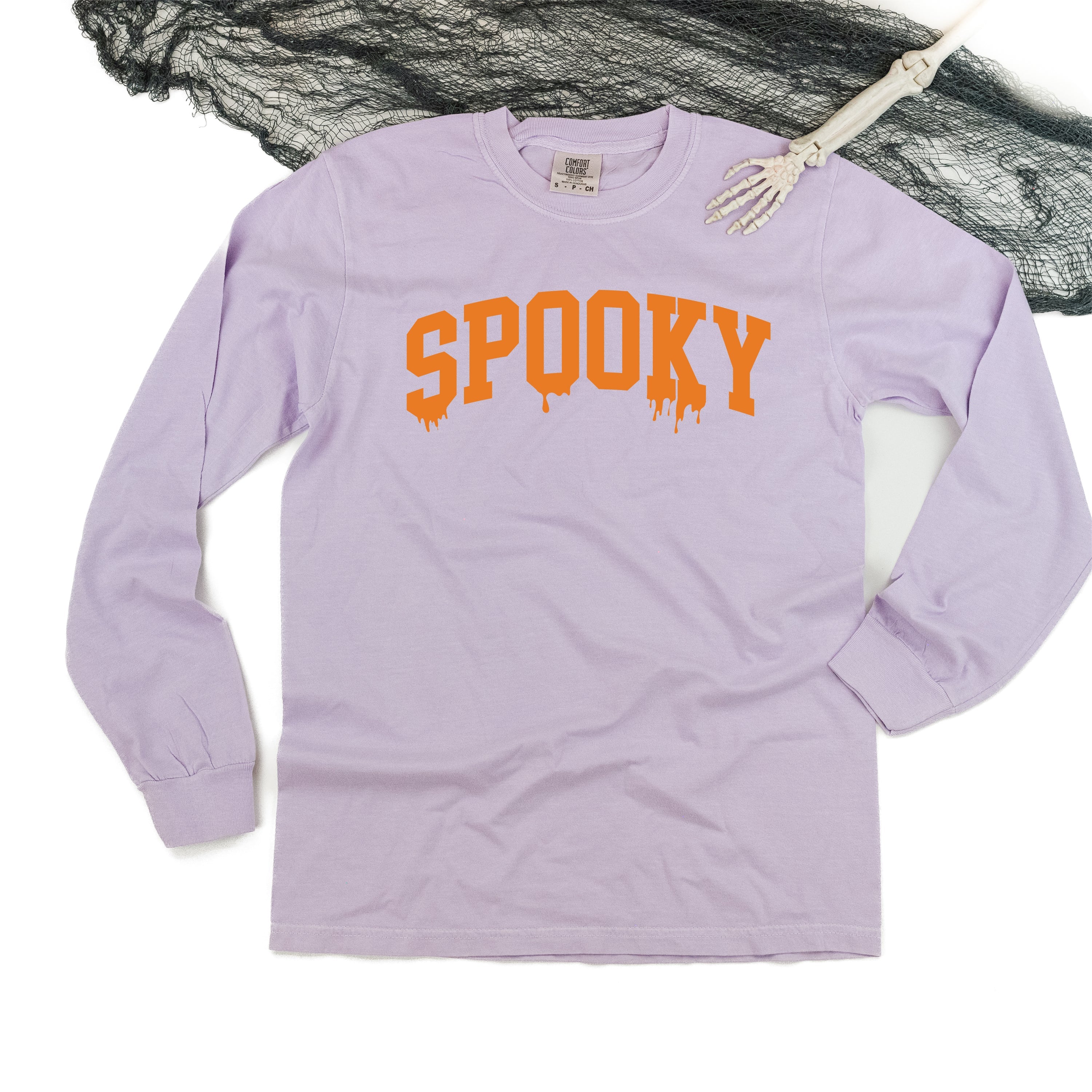 Spooky (Dripping) - Long Sleeve Comfort Colors Tee Little Mama Shirt Shop