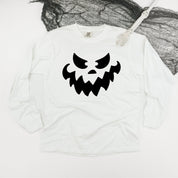 Scary Jack-o'-lantern Face - Long Sleeve Comfort Colors Tee Little Mama Shirt Shop