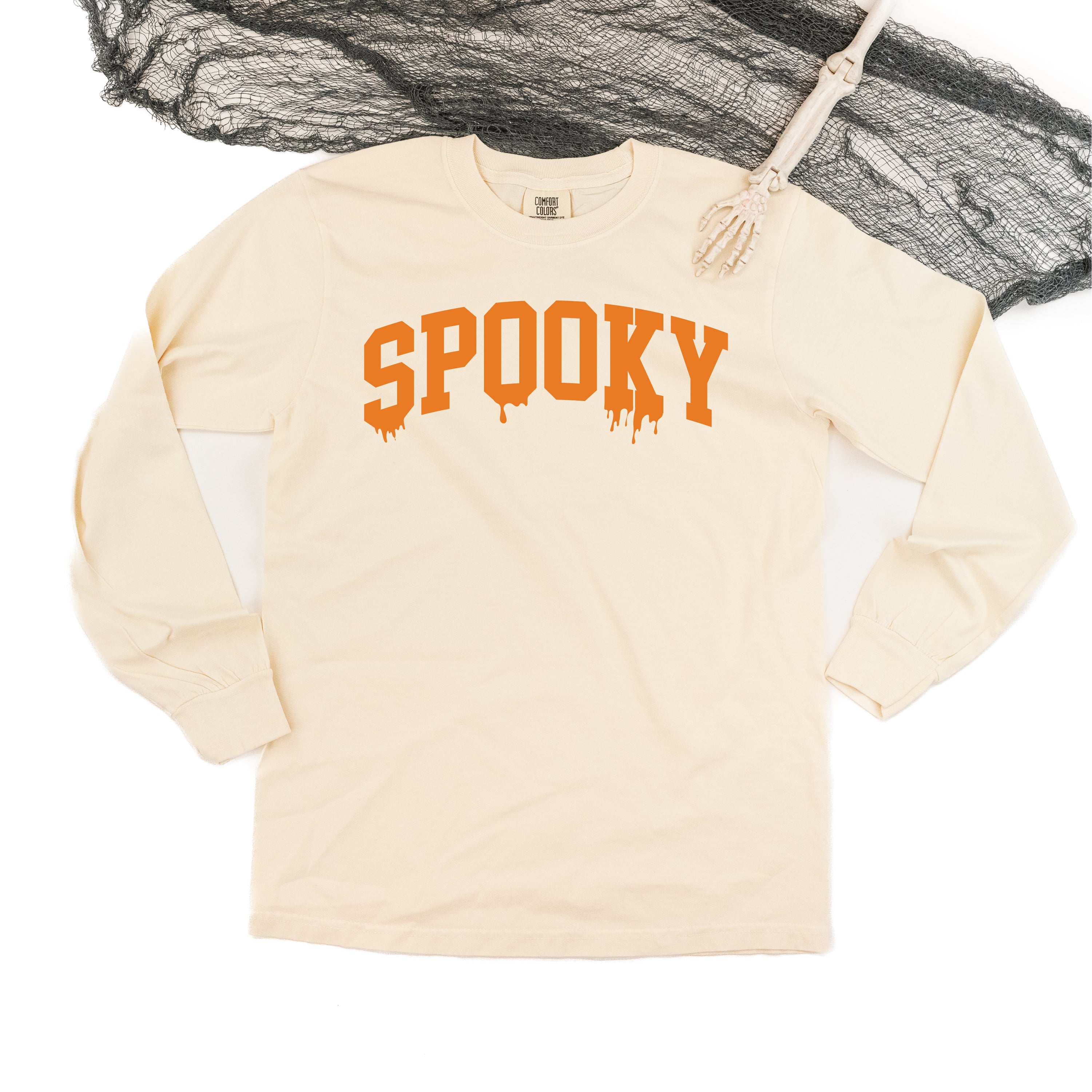 Spooky (Dripping) - Long Sleeve Comfort Colors Tee Little Mama Shirt Shop