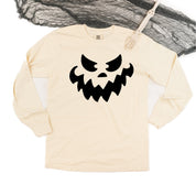 Scary Jack-o'-lantern Face - Long Sleeve Comfort Colors Tee Little Mama Shirt Shop