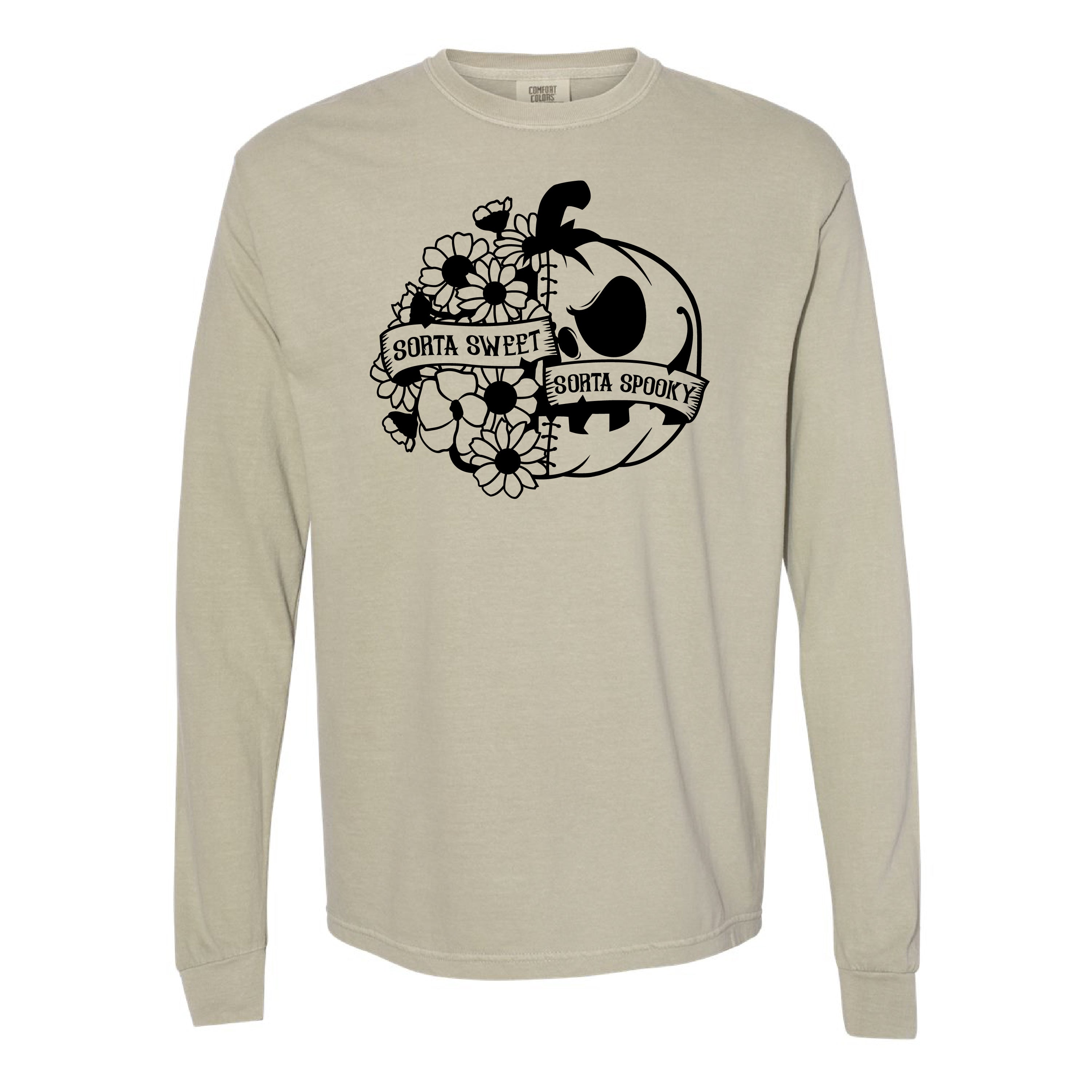 Sorta Sweet Sorta Spooky - Long Sleeve Comfort Colors Tee Little Mama Shirt Shop