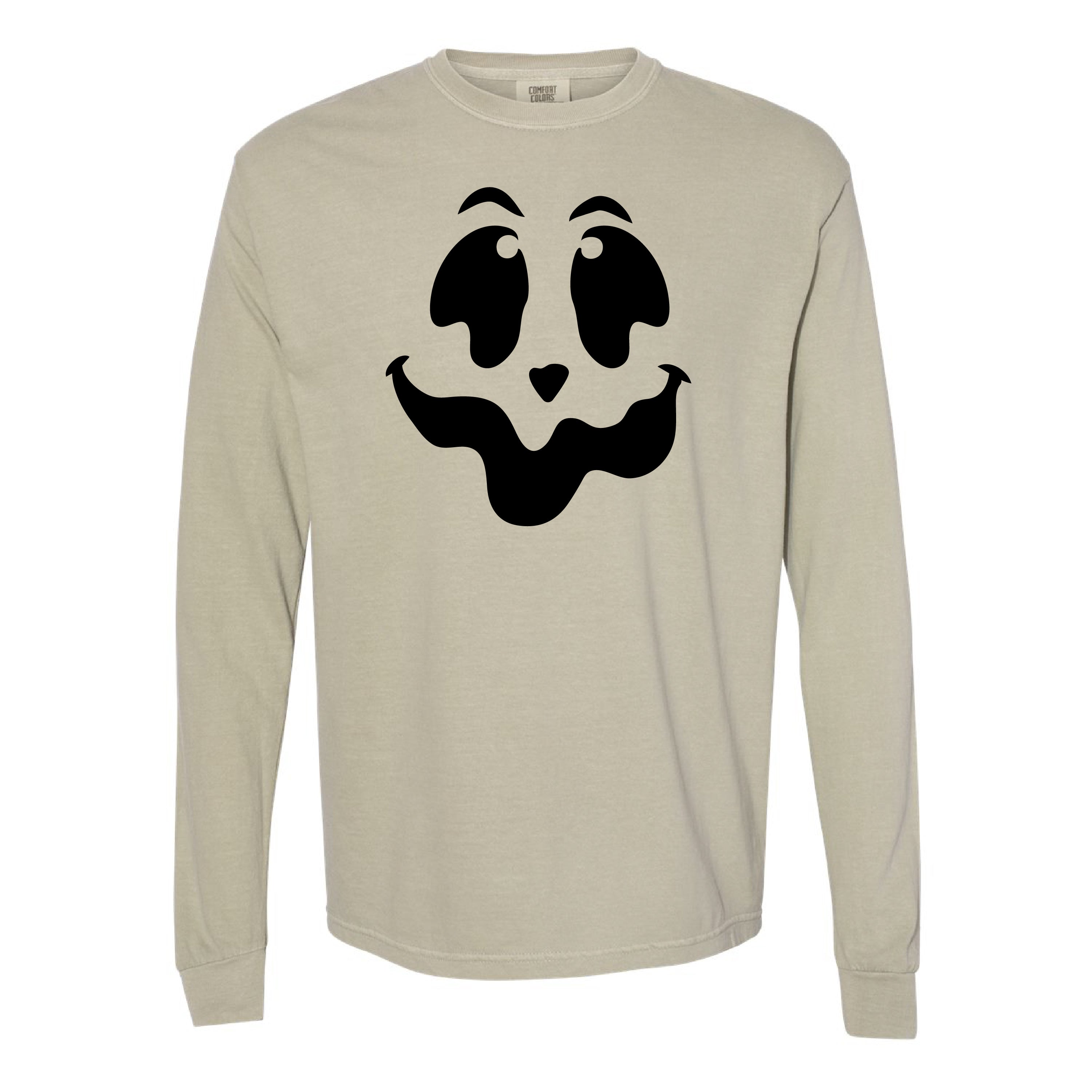 Spooky Jack-o'-lantern Face - Long Sleeve Comfort Colors Tee Little Mama Shirt Shop