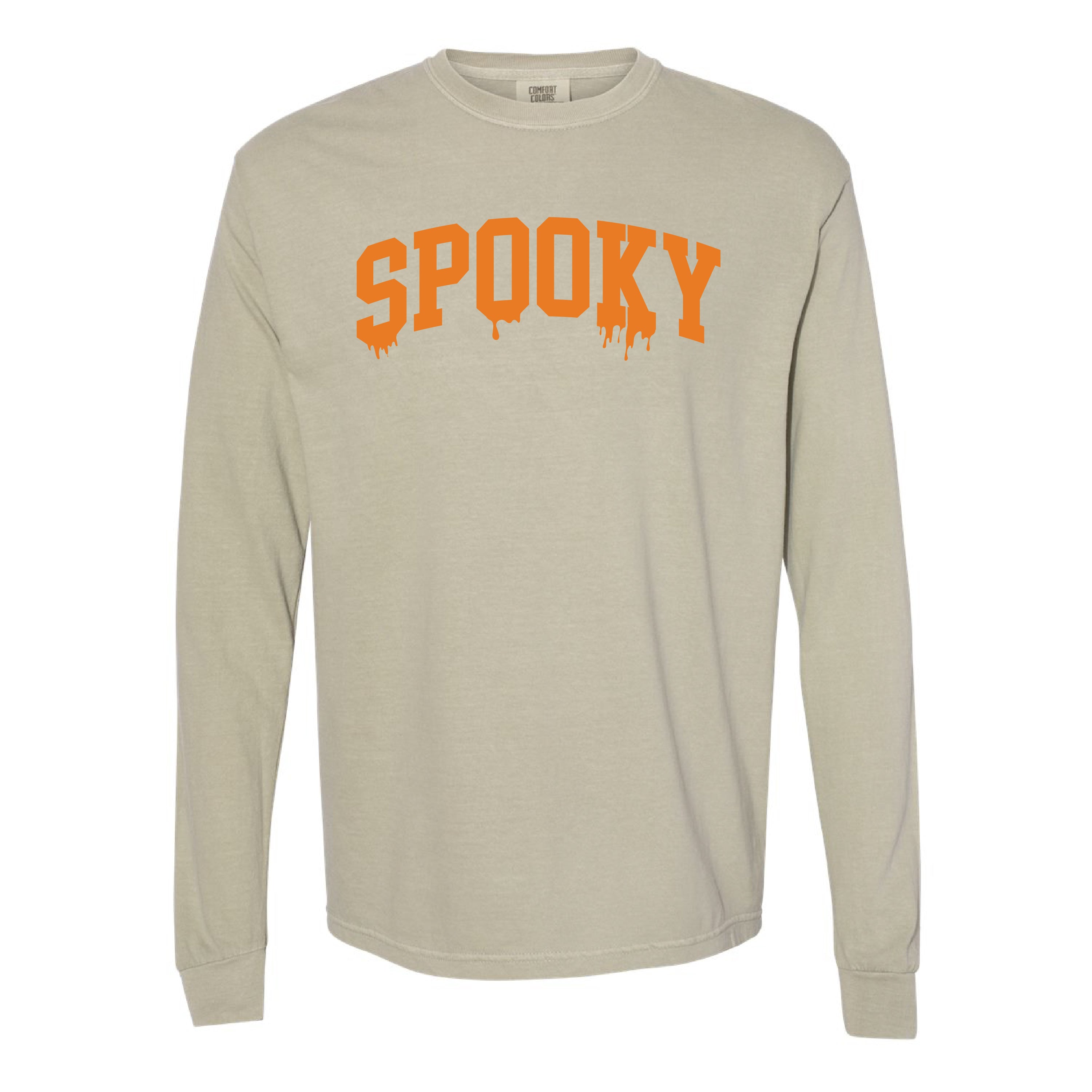 Spooky (Dripping) - Long Sleeve Comfort Colors Tee Little Mama Shirt Shop