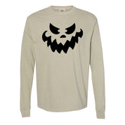 Scary Jack-o'-lantern Face - Long Sleeve Comfort Colors Tee Little Mama Shirt Shop