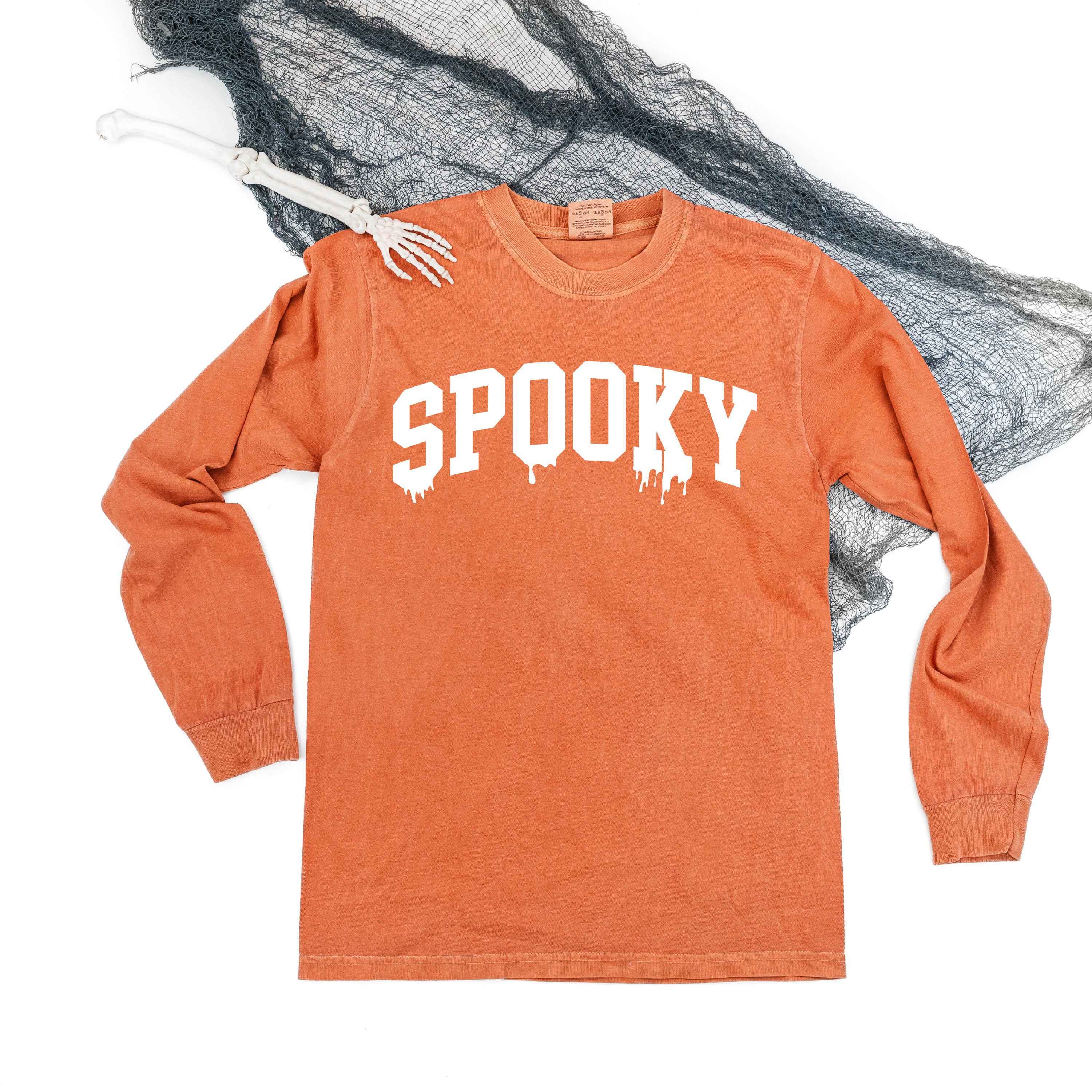 Spooky (Dripping) - Long Sleeve Comfort Colors Tee Little Mama Shirt Shop