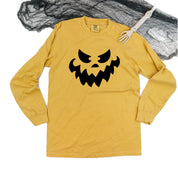 Scary Jack-o'-lantern Face - Long Sleeve Comfort Colors Tee Little Mama Shirt Shop