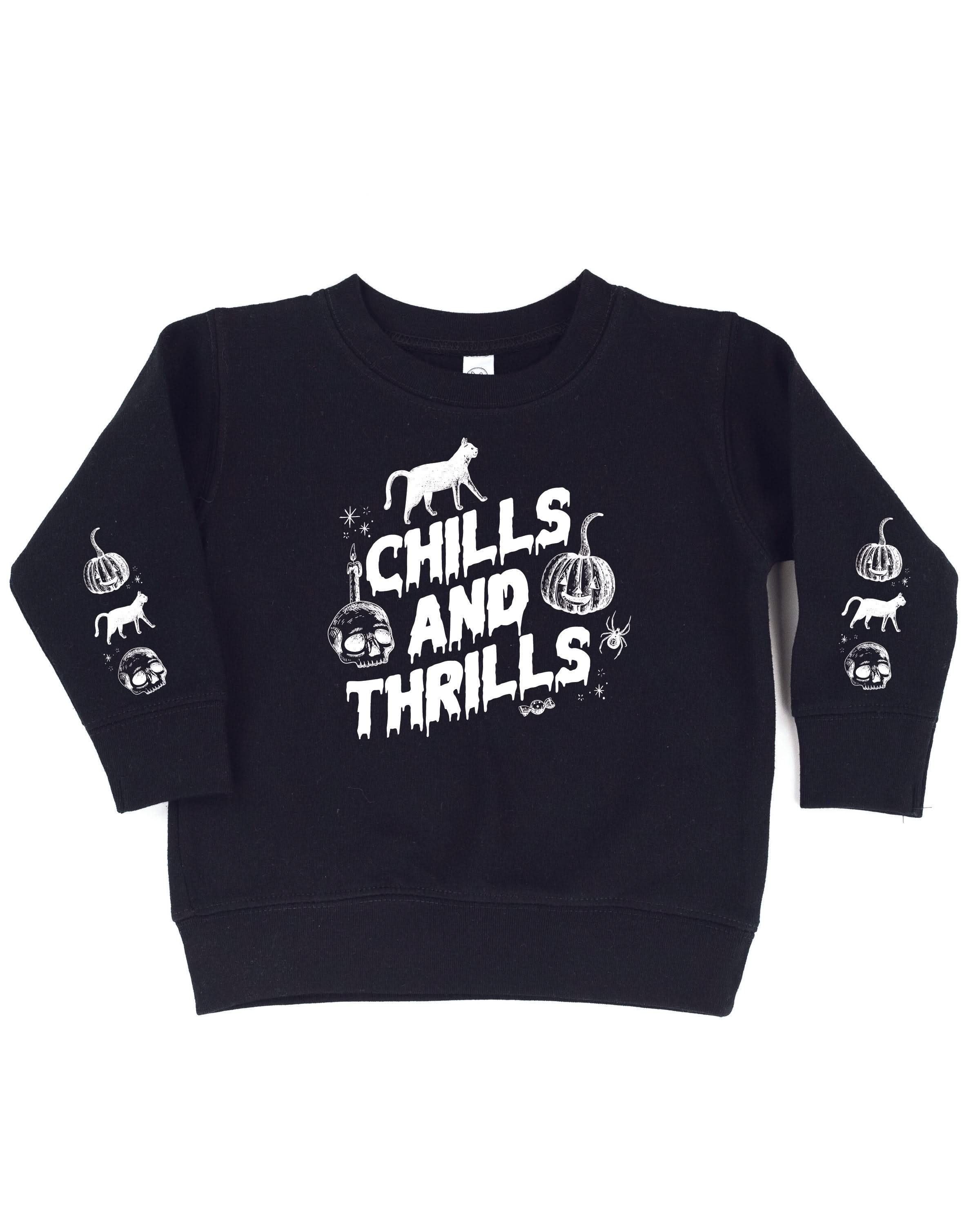 Chills and Thrills (sdx2) - Black Child Sweater Little Mama Shirt Shop