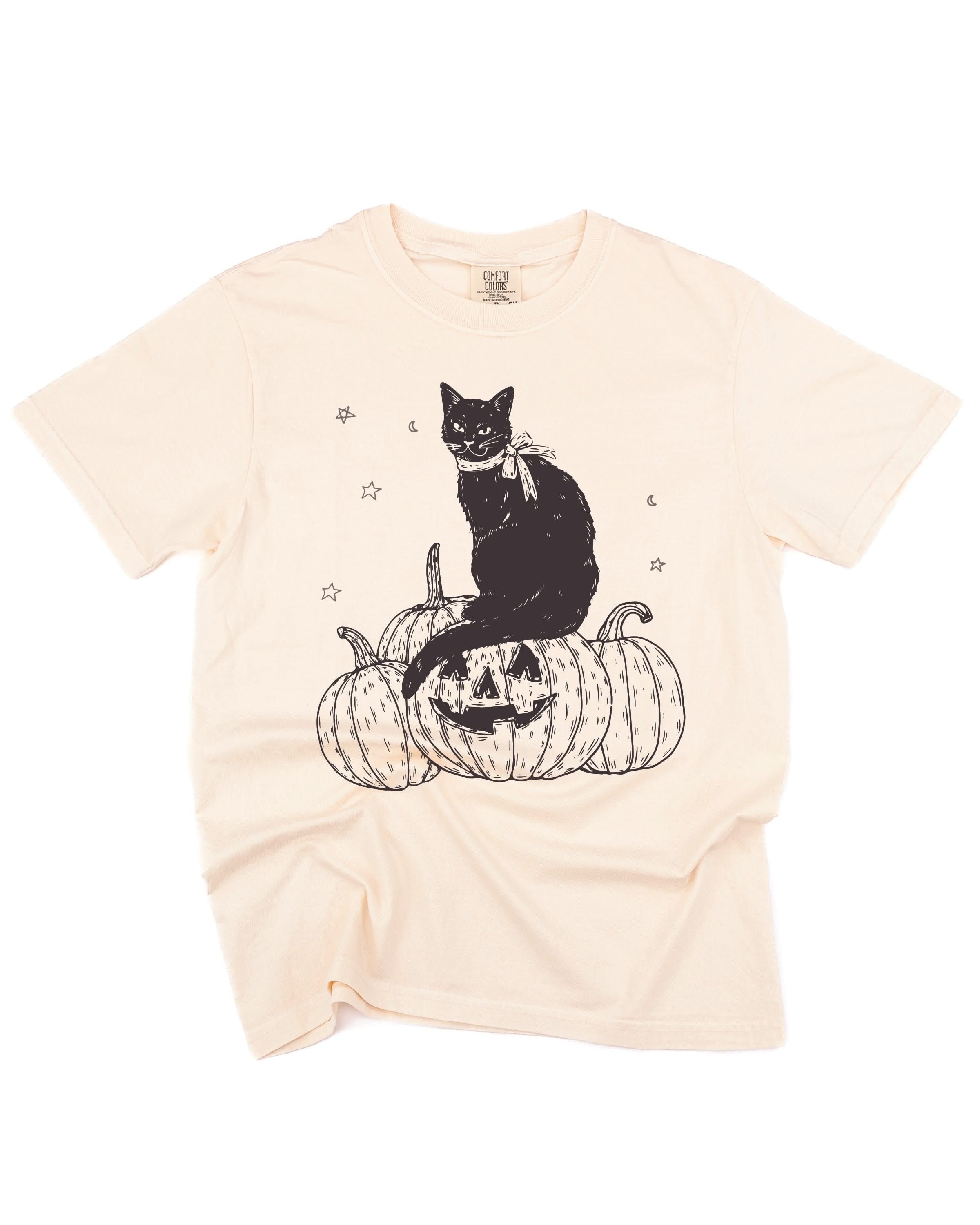 Black Cat on the Prowl - Comfort Colors Tee Little Mama Shirt Shop