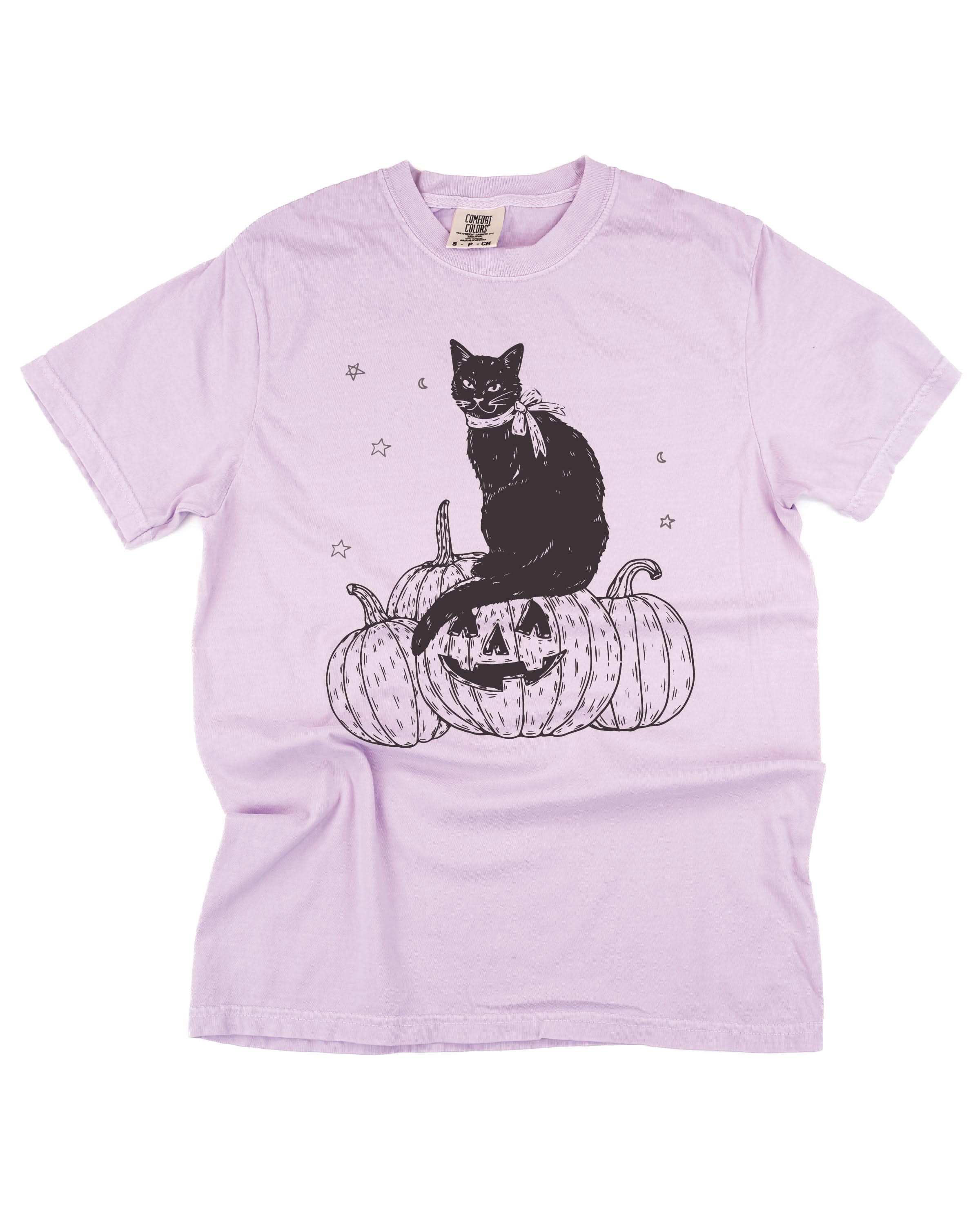 Black Cat on the Prowl - Comfort Colors Tee Little Mama Shirt Shop