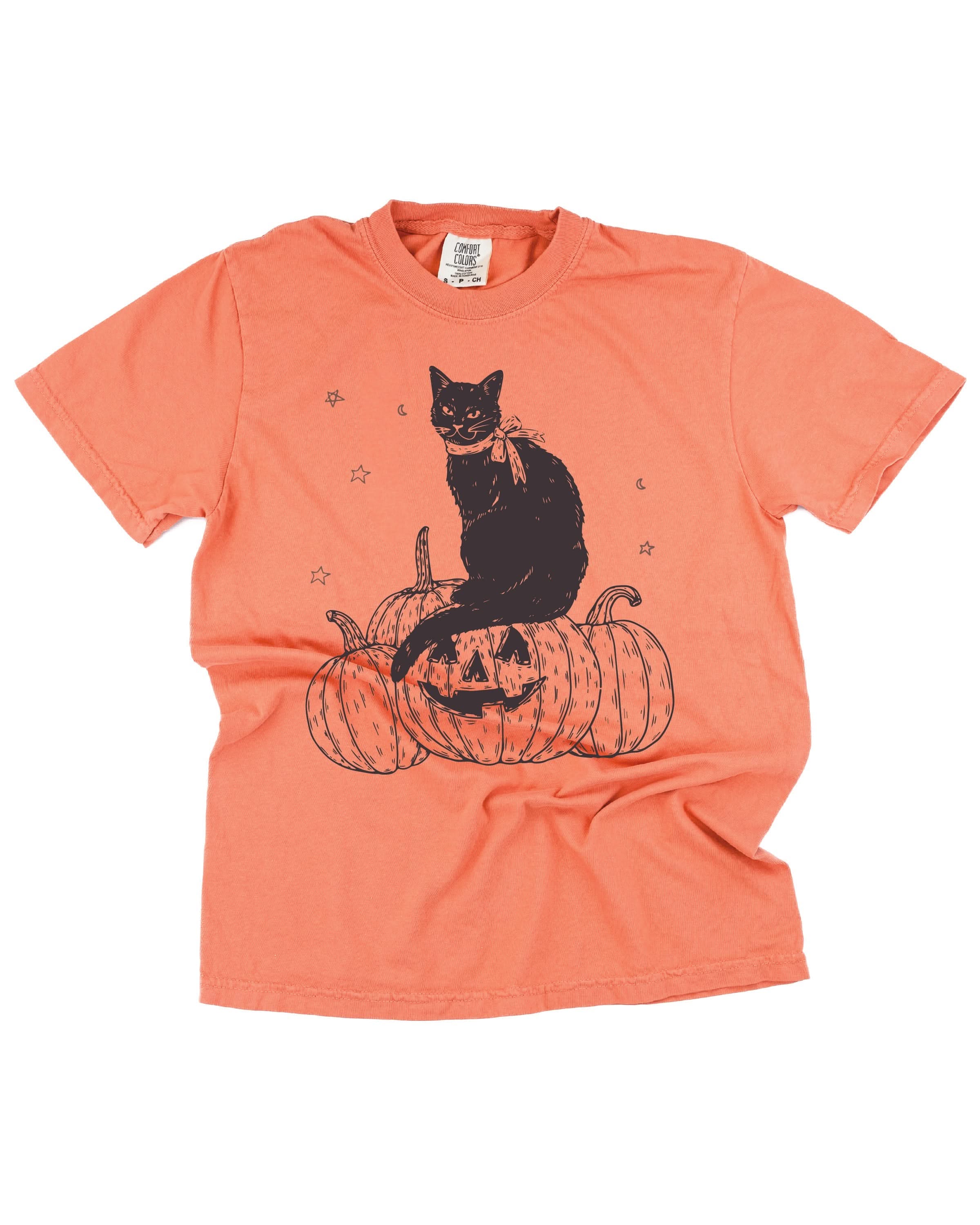 Black Cat on the Prowl - Comfort Colors Tee Little Mama Shirt Shop