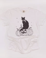 Black Cat on the Prowl - Comfort Colors Tee Little Mama Shirt Shop