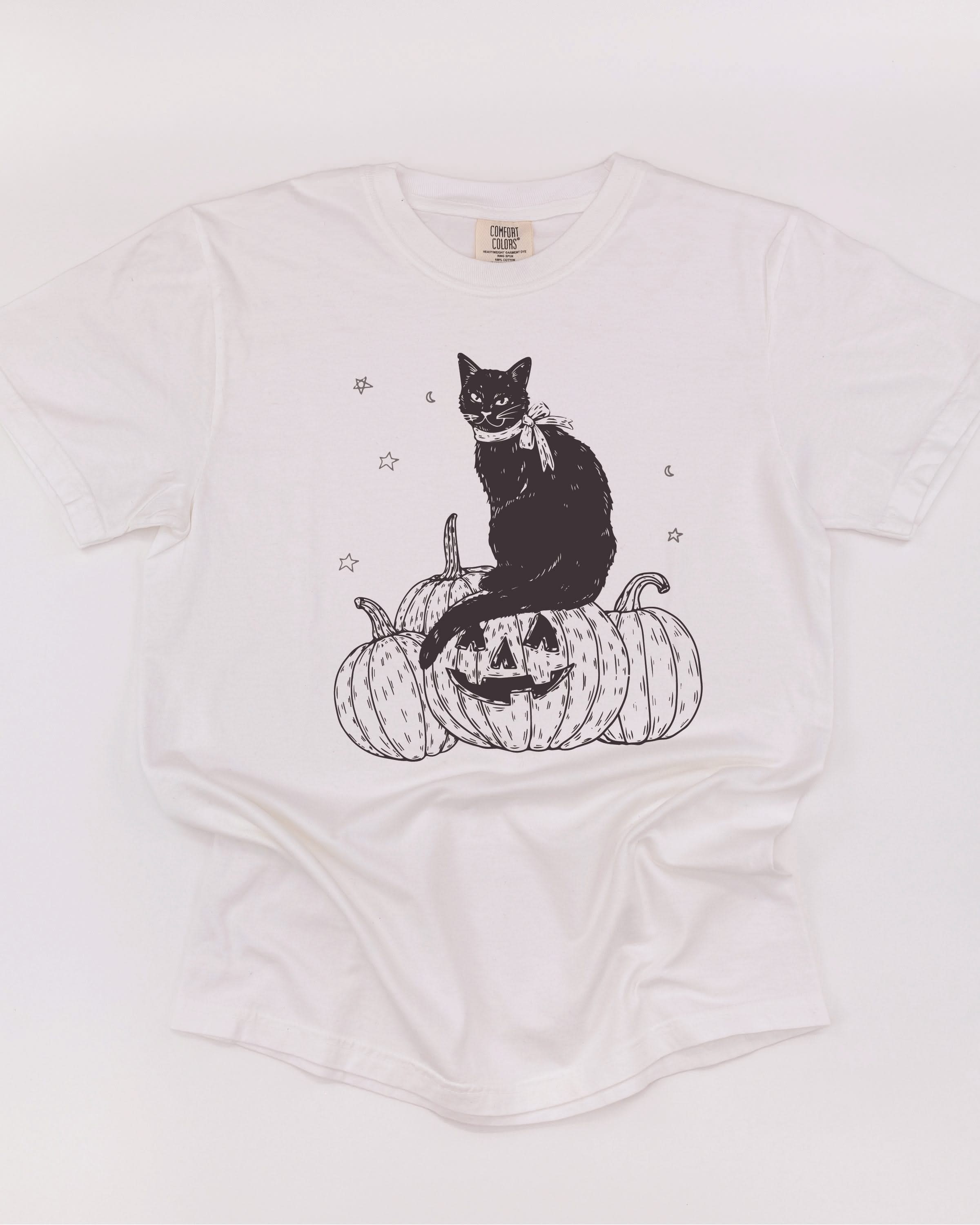Black Cat on the Prowl - Comfort Colors Tee Little Mama Shirt Shop