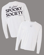 The Official Spooky Society - White Long Sleeve Comfort Colors Tee Little Mama Shirt Shop