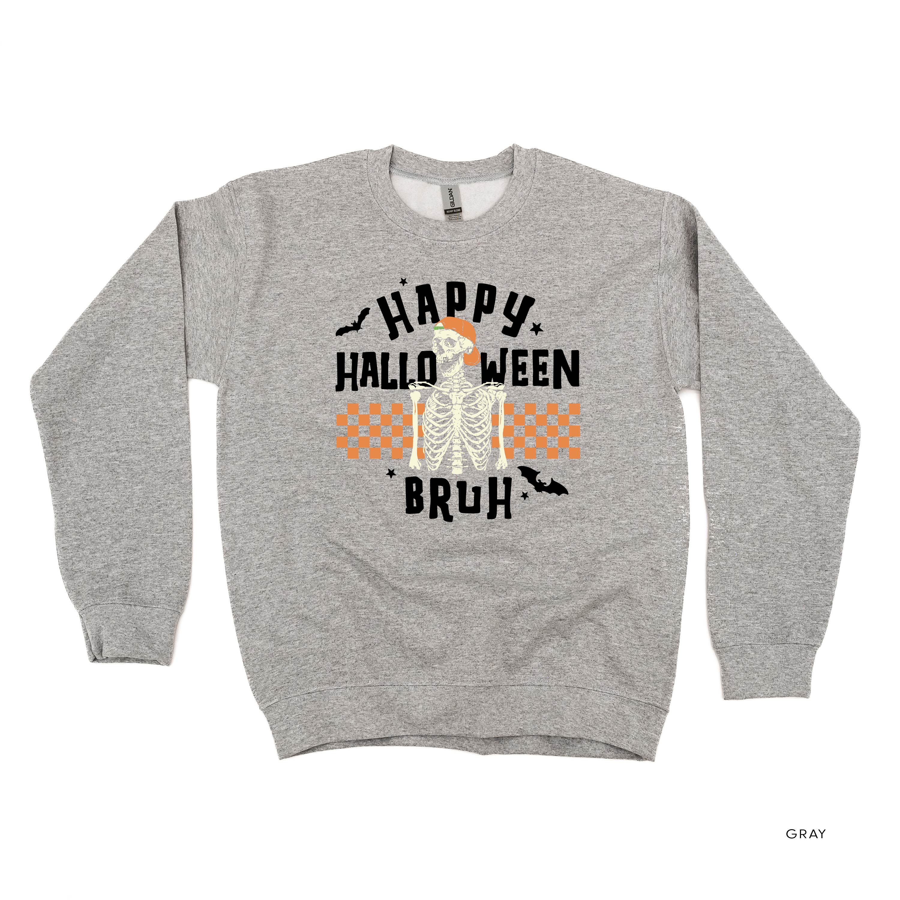 Happy Halloween Bruh - Basic Fleece Crewneck Little Mama Shirt Shop LLC