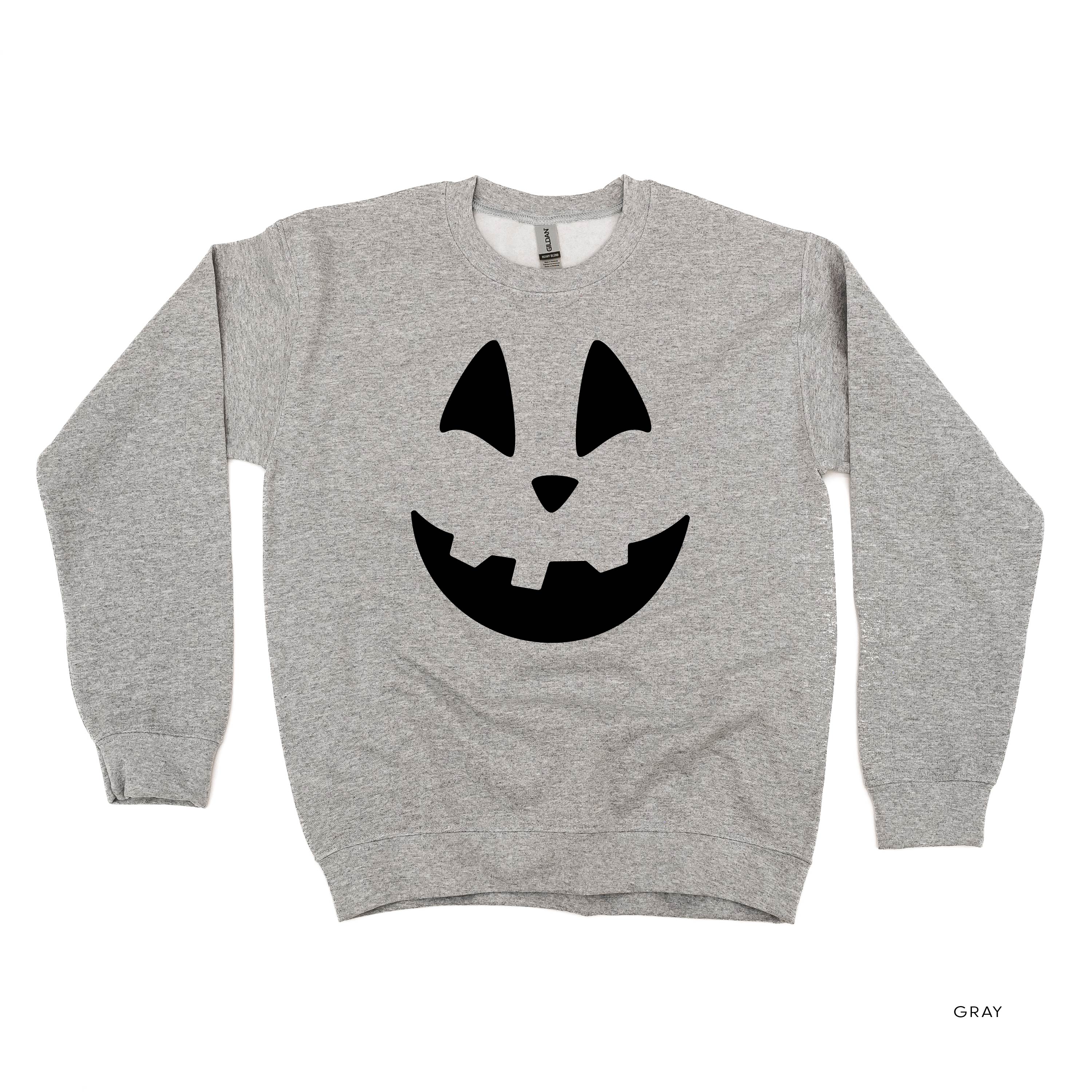 Happy Jack-o'-lantern Face - Basic Fleece Crewneck Little Mama Shirt Shop LLC