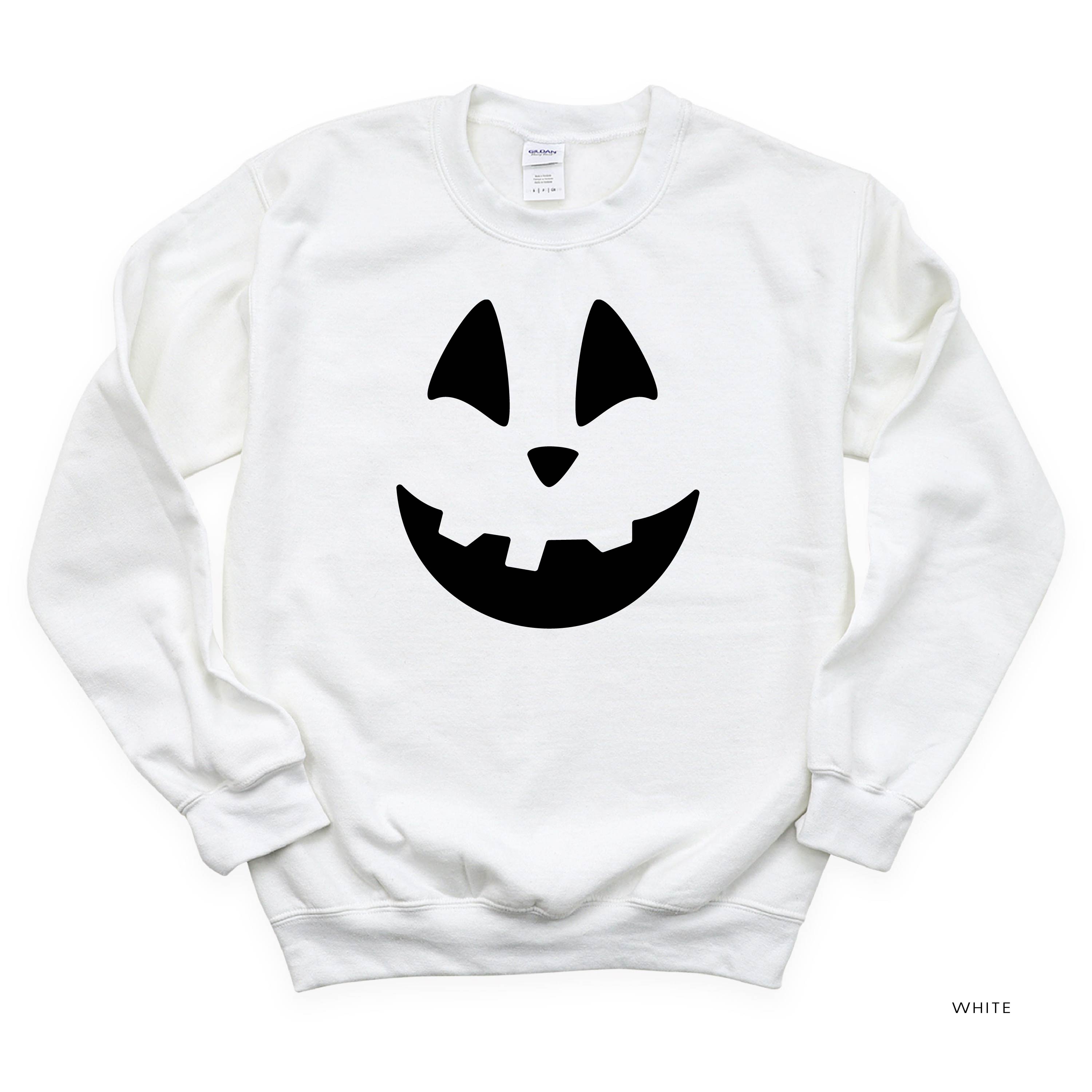 Happy Jack-o'-lantern Face - Basic Fleece Crewneck Little Mama Shirt Shop LLC