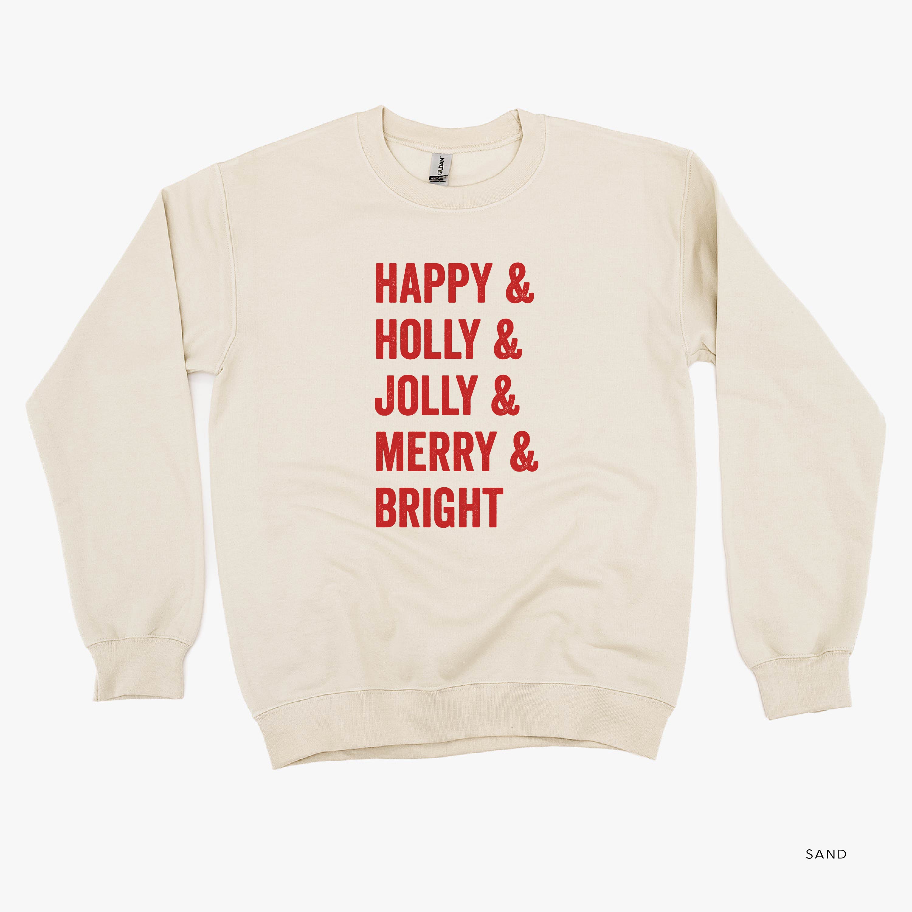 Happy + Holly + Jolly + Merry + Bright - BASIC Fleece Little Mama Shirt Shop LLC
