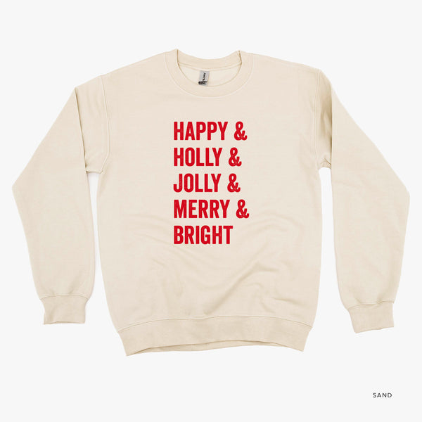 Happy + Holly + Jolly + Merry + Bright - BASIC Fleece