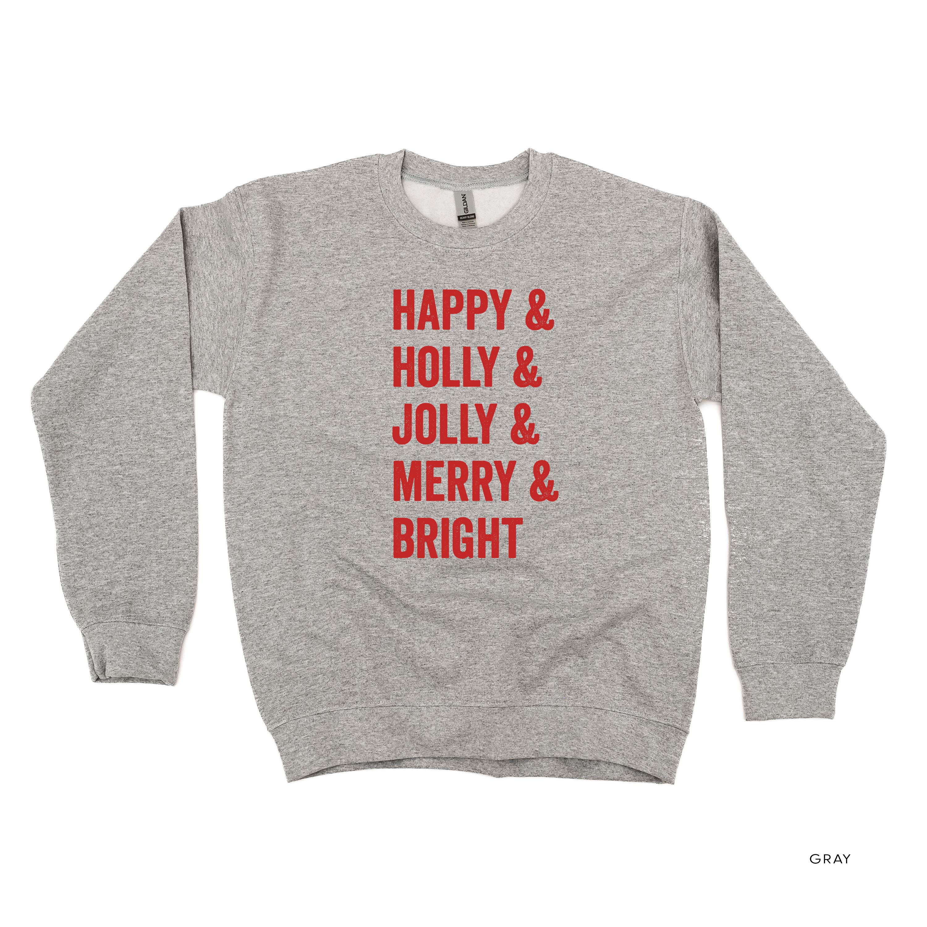 Happy + Holly + Jolly + Merry + Bright - BASIC Fleece Little Mama Shirt Shop LLC